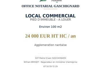 Vente Bureaux et commerces 100 m&sup2;Vertou