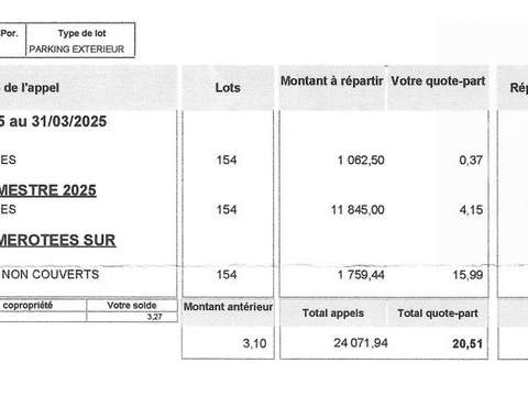 Vente garage et parking