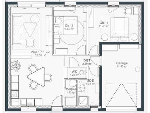 Vente maison 3 pièces