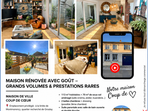 Vente maison 5 pièces Montmorency 95