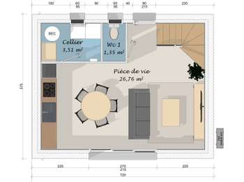 Vente maison 3 pièces