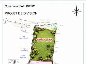 Vente Terrain 1057 m&sup2;Allineuc