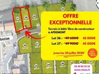Vente de terrain Apremont 85