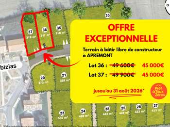 Vente Terrain 320 m&sup2;Apremont