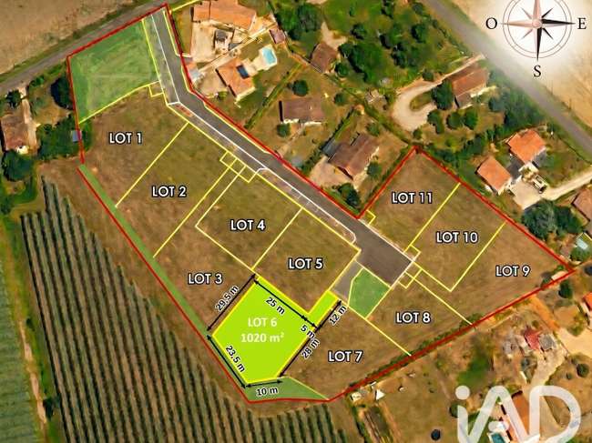 Terrain 1020 m² · à Bressols · 1 020 m² · 108 000 €