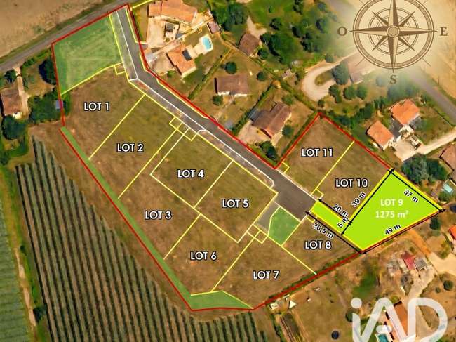 Terrain 1275 m² · à Bressols · 1 275 m² · 135 000 €