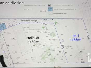 Vente Terrain 1155 m&sup2;Bruguières