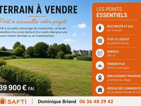 Vente de terrain Caouënnec-Lanvézéac 22