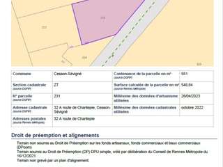Vente de terrain
