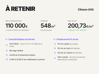 Vente de terrain