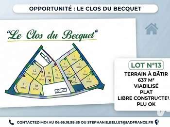 Vente Terrain 637 m&sup2;Fauville-en-Caux
