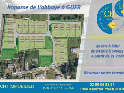 Vente de terrain Guer 56
