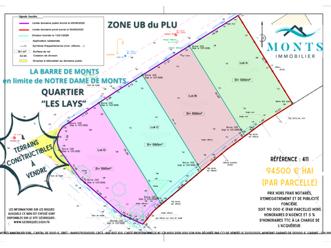 Vente de terrain La Barre-de-Monts 85