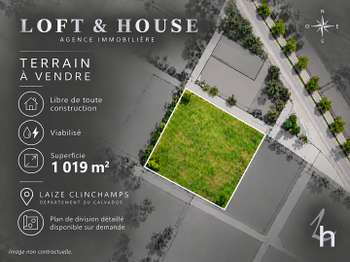 Vente Terrain 1019 m&sup2;Laize-Clinchamps