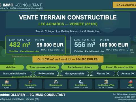 Vente de terrain Les Achards 85