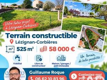 Vente Terrain 525 m&sup2;Lézignan-Corbières