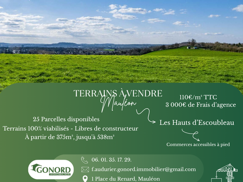 Vente de terrain 5 pièces