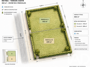 Vente Terrain 402 m&sup2;Meynes