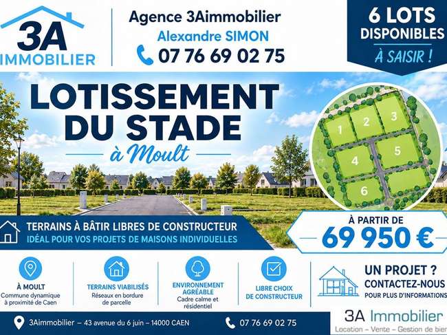 Terrain 378 m² · à Argences · 378 m² · 69 950 €