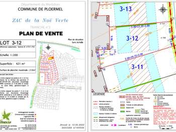 Vente Terrain 421 m&sup2;Ploërmel