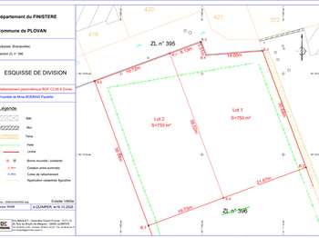 Vente Terrain 750 m&sup2;Plovan