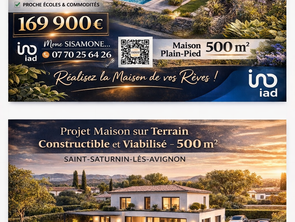 Vente Terrain 500 m&sup2;Saint-Saturnin-lès-Avignon