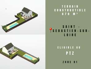 Vente Terrain 657 m&sup2;Saint-Sébastien-Sur-Loire Centre