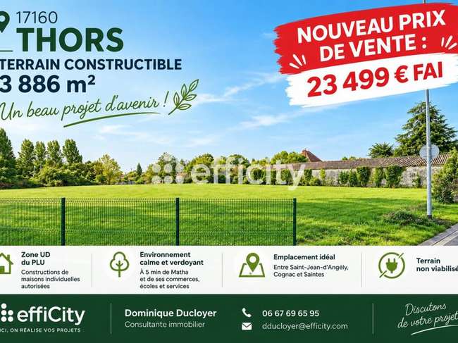 Terrain 3886 m² · à Terrain Thors · 3 886 m² · 23 499 €