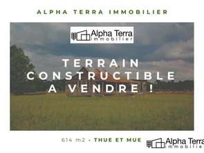 Vente Terrain 614 m&sup2;Thue-et-Mue