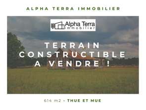Vente Terrain 614 m&sup2;Thue-et-Mue