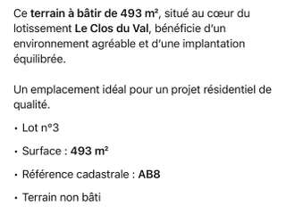 Vente de terrain Vente de terrain
