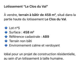 Vente de terrain Vente de terrain