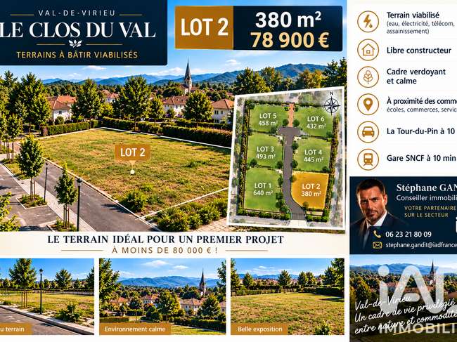Terrain 375 m² · à Villages du Lac de Paladru · 375 m² · 78 900 €