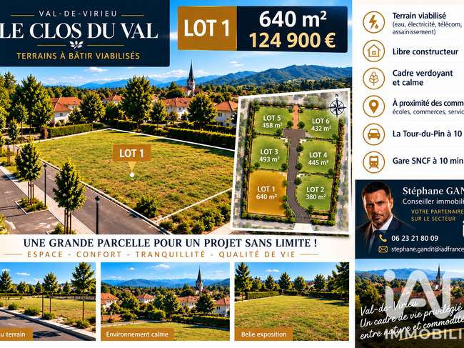 Terrain 648 m² · à Val-de-Virieu · 648 m² · 124 900 €